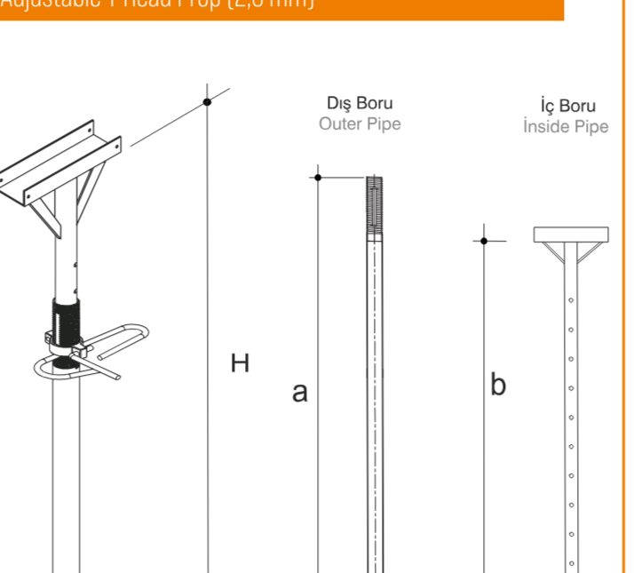 Ayarlanabilir T Başlıklı Dikme (2,5 mm)