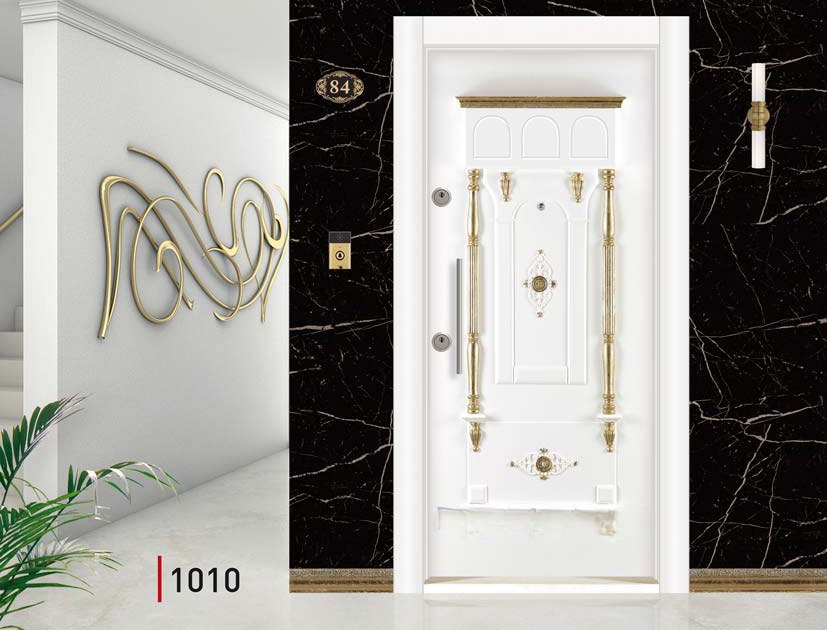 White lacquer embossed door